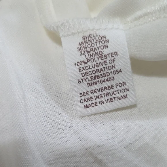 By The River Elegant White Lace Dress‎ Midi Casual Wedding Size Large V-neck - Picture 14 of 15